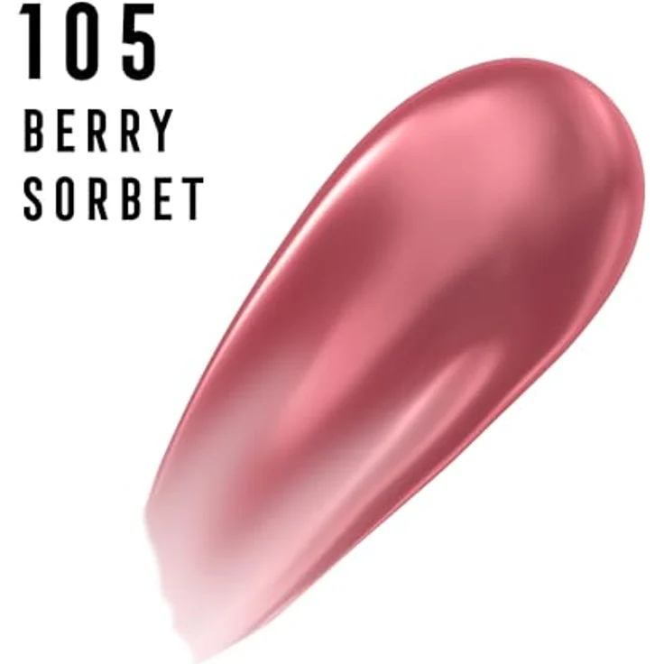 Max Factor 2000 Calorie Lip Glaze, farbiges Hochglanz-Lipgloss mit Volumen-Effekt, Nährstoffkomplex mit Hyaluron und Squalan, vegan, Fb. 105 Berry Sorbet, 4.4ml – Bild 2