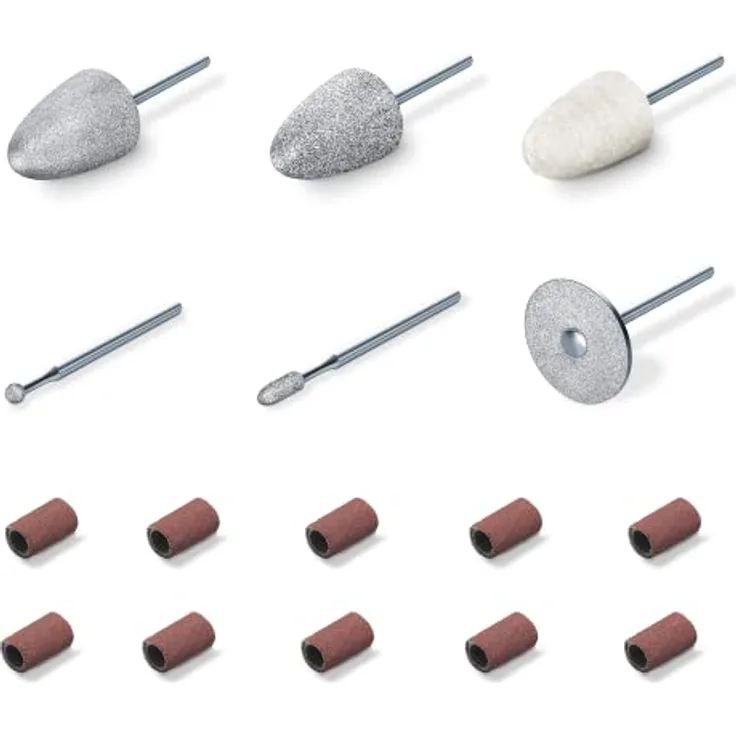 Beurer MP 52 Nachkaufset, 6 hochwertige Maniküre- und Pediküreaufsätze aus Saphir und Filz, für gepflegte Hände und Füße