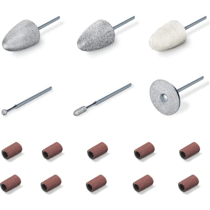 Beurer MP 52 Nachkaufset, 6 hochwertige Maniküre- und Pediküreaufsätze aus Saphir und Filz, für gepflegte Hände und Füße – Bild 1