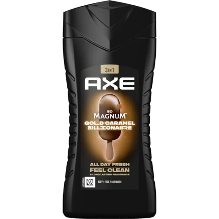 Axe 3-in-1 Duschgel & Shampoo Magnum Gold Caramel Billionaire, langanhaltende Frische und süßer Duft, dermatologisch getestet, 250 ml – Bild 1