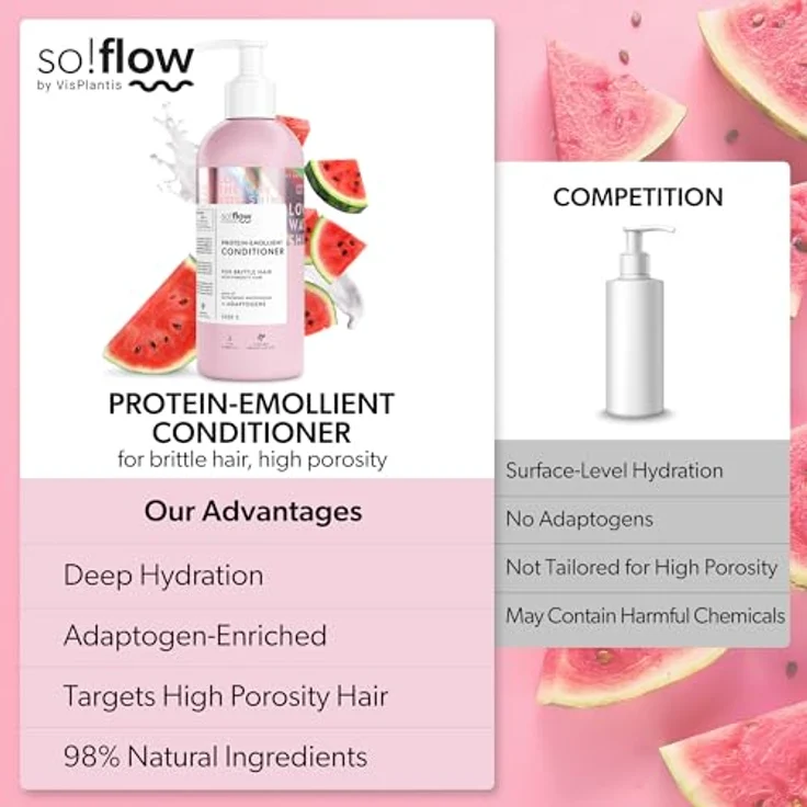 SO!FLOW High Porosity Hair Conditioner, Protein-Emollient Haarspülung für hochporöses Haar, 400 ml – Bild 5
