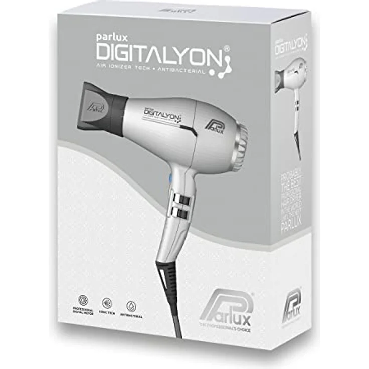Parlux Digitalyon Haartrockner, 2400 Watt, Kaltstufe, Ionen-Technologie, silber – Bild 4