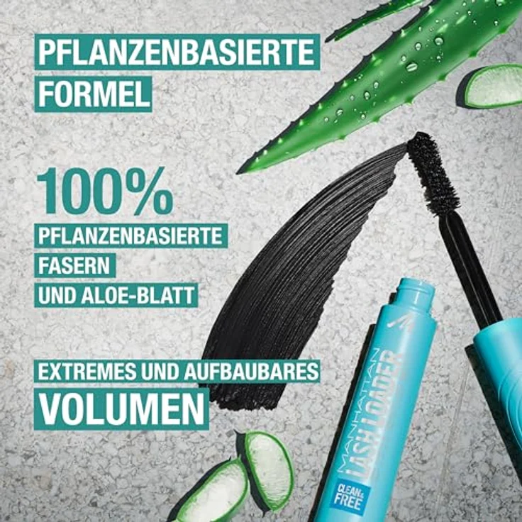 Manhattan Clean and Free Lash Loader Mascara 99T, Volumen-Mascara mit bis zu 300 % mehr Volumen und pflegenden Inhaltsstoffen – Bild 5