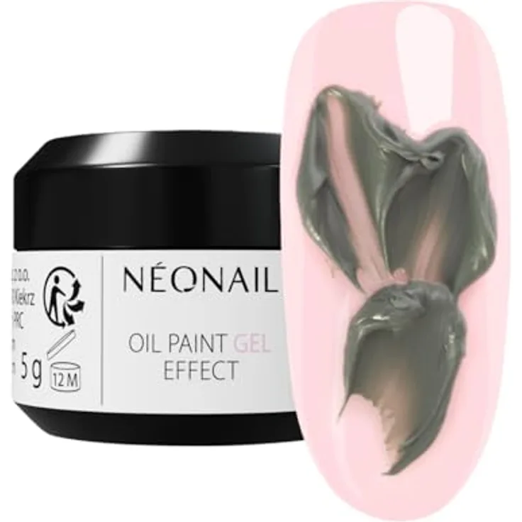 NEONAIL Unwritten Canvas Oil Paint Gel Effect Kunstnägel, gräuliches Grün mit mattem Finish, 5 g