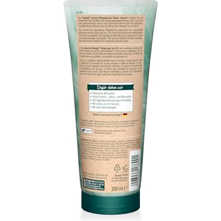 Kneipp Aroma-Pflegedusche Kleine Auszeit, Feuchtigkeitsspendend mit Sandelholz und Patchouli, 200ml, vegan, ohne Mikroplastik – Bild 2