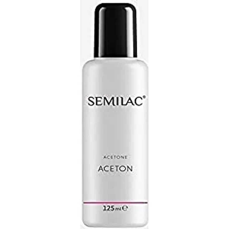 Semilac Remover Acetone Nagellackentferner 125 ml Für Hybridlack UV LED Nagellack Reiniger für Maniküree und Pediküre Dermatologisch Getestet