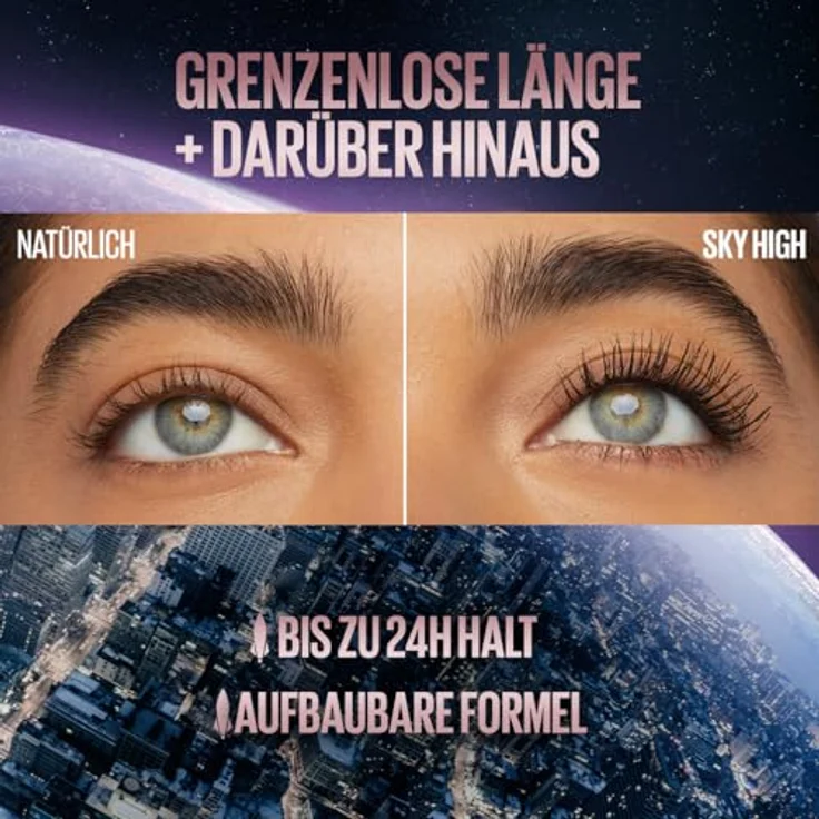 Maybelline New York Lash Sensational Plum Twilight, dunkelviolette Mascara für Extreme Länge & volles Volumen, Intensiver Look, Sky High, 7 ml – Bild 4