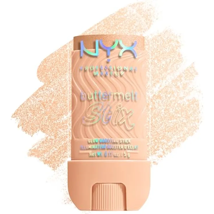 NYX PROFESSIONAL MAKEUP Buttermelt Stix Glow Boosting Stix, samtig-weicher Highlighter, bis zu 8h Halt, 14 Farbtöne