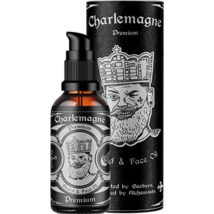 Charlemagne Bartöl, vegane Bartpflege für Herren, 30 ml, Lederduft, Made in Germany, regt Bartwachstum an, natürliche Bio-Öle, anti-glanz Effekt – Bild 1