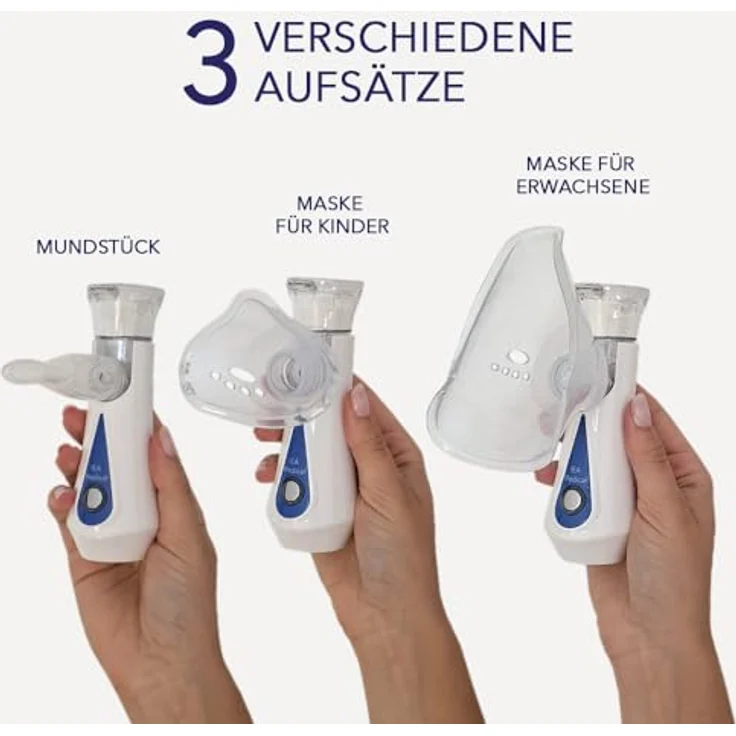 IEA Medical Inhalator Set, tragbarer Vernebler mit Hardcase und 20×5 ml Kochsalzlösung 0,9% NaCl, mikrovernebelung, USB-C aufladbar, sterile isotonische Lösung – Bild 5