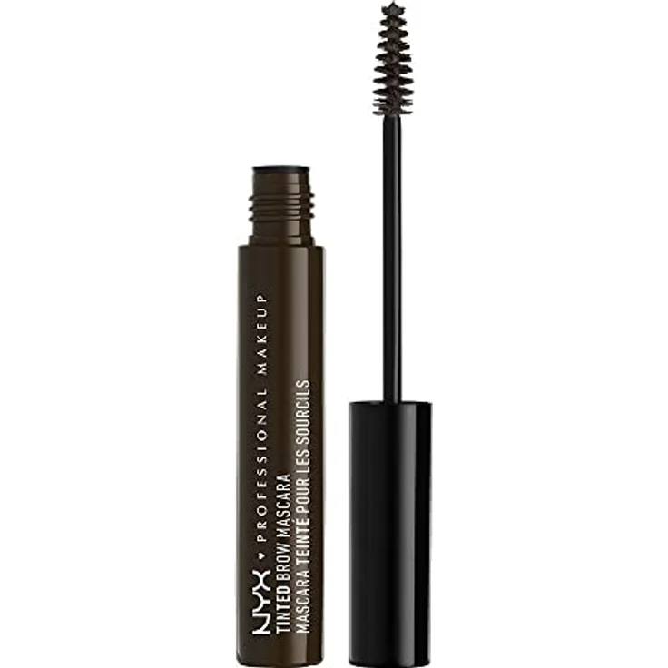 NYX Professional Makeup Tinted Brow Mascara, Getönte Augenbrauen-Mascara, Augenbrauenfarbe, Cremige Gel-Textur für volle, geformte Brauen, 6, 5 ml, Farbton:Black – Bild 1