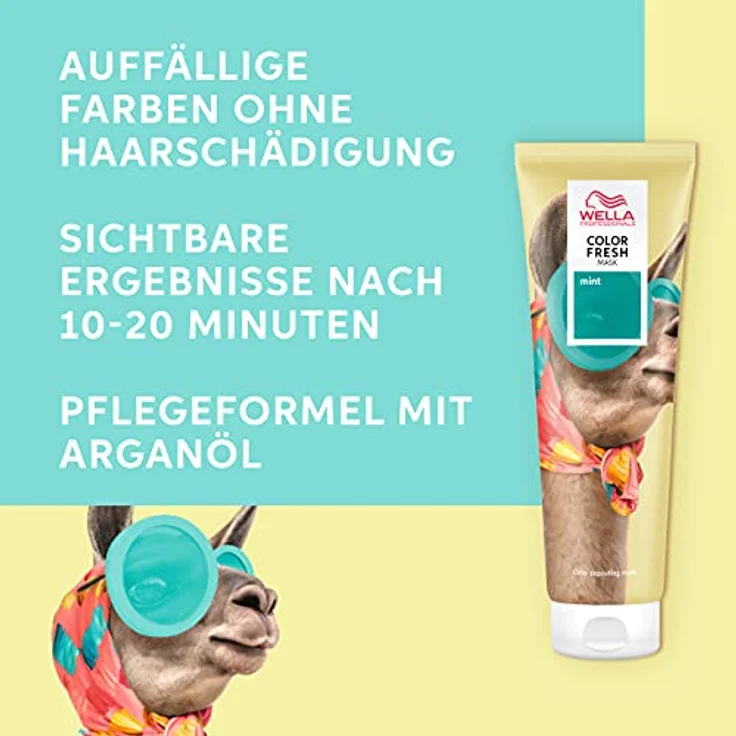 Wella Professionals Color Fresh Mask Mint - Haarkur mit Avocadoöl für aufgehelltes und helles Haar - 150 ml – Bild 3