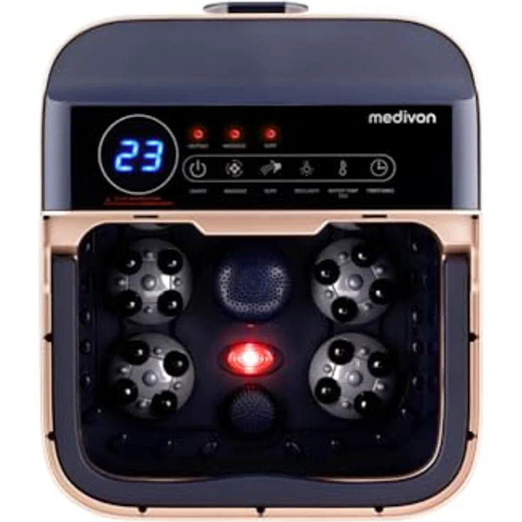Medivon Hydro Foot Massager Blue, Fußmassagegerät mit Tai Chi und Ältemassage, 20 Liter Kapazität, 6 Shiatsu-Häupter, rote Lichttherapie und Wasserwärmfunktion – Bild 6