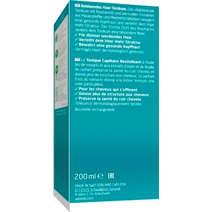 Weleda Revitalisierendes Haarwasser mit Rosmarin, Bio Haar-Tonic zur Förderung der Haargesundheit, 200 ml – Bild 2