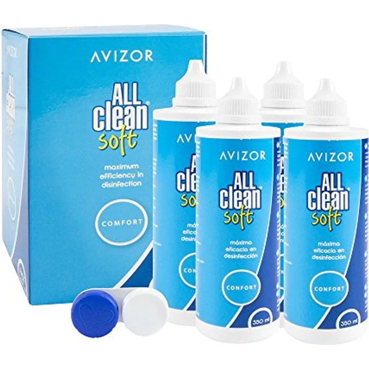 Avizor All Clean Soft Kombi-Pack 4 x 350 ml All-in-One-Lösung für weiche Kontaktlinsen, inkl. Aufbewahrungsbehälter – Bild 2