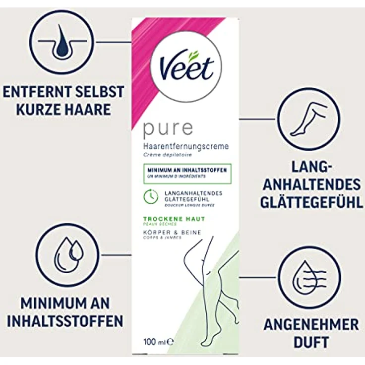 Veet Haarentfernungs-Creme trockene Haut Haarentfernungscreme 100 ml - Veet – Bild 4