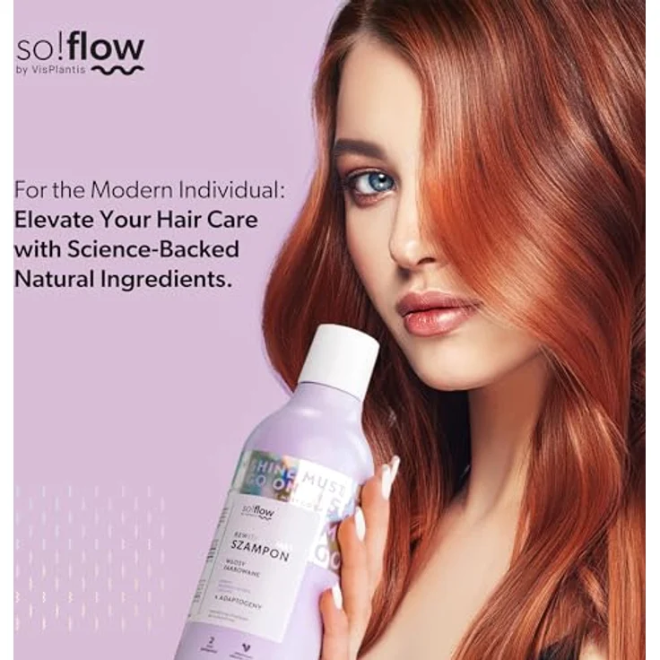 Vis Plantis SO!FLOW Shampoo für coloriertes Haar, 400 ml, revitalisierende Reinigung mit Keratin, vegan – Bild 6