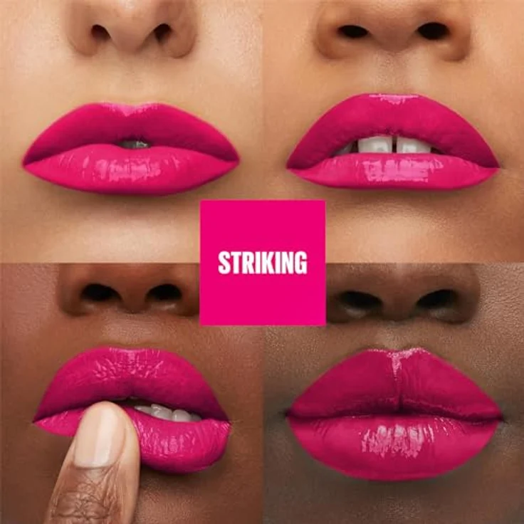 Maybelline New York flüssiger Lippenstift, Liquid Lipstick mit 16 Stunden Halt und glänzendem Finish, Super Stay Vinyl Ink, Nr. 150 Striking, 4,2 ml – Bild 3