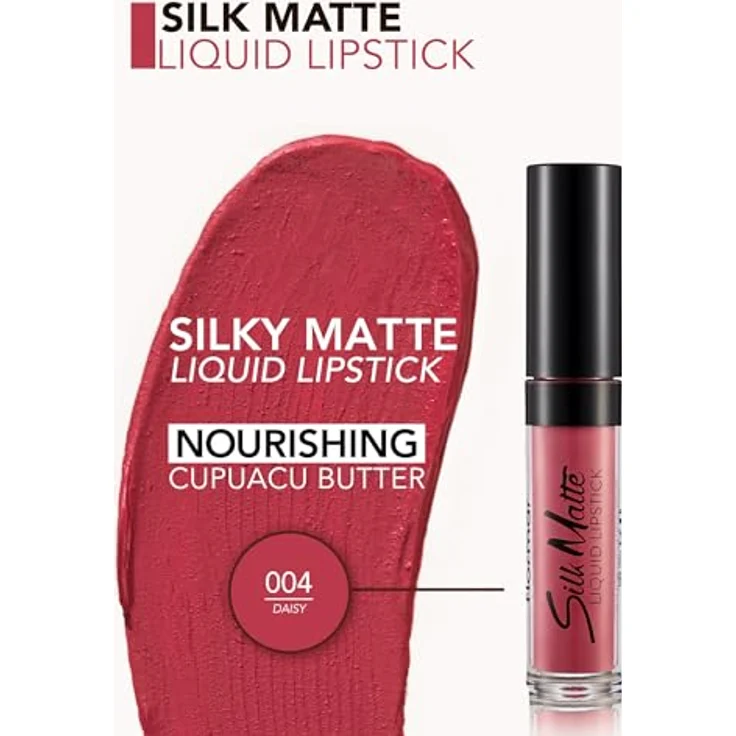 flormar Silk Matte, lang anhaltender, matter Lippenstift, hochpigmentierte Farbe 004 Daisy, 4,5 ml – Bild 2