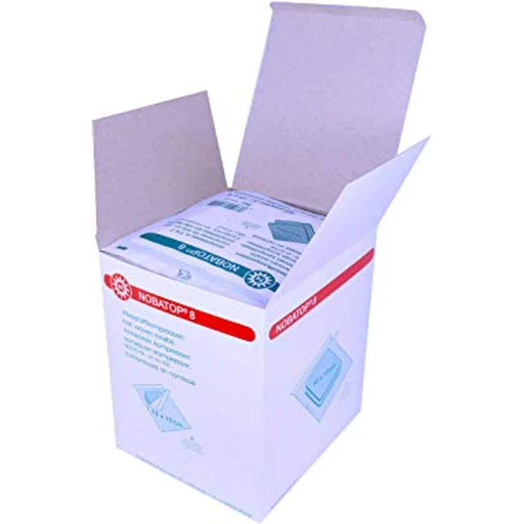 Noba Nobatop 8 sterile Vliesstoffkompressen 4 - fach 50 x 2 Stück 10 x 10 cm – Bild 3