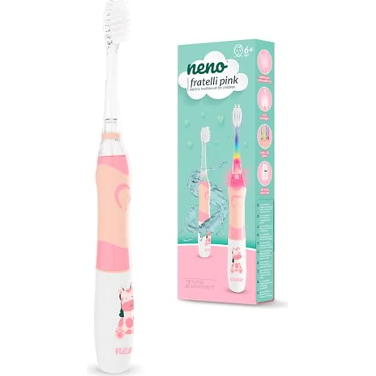 Xblitz Neno Fratelli Rosa Elektrische Zahnbürste für Kinder mit LED-Lichtern und Timer – Bild 2