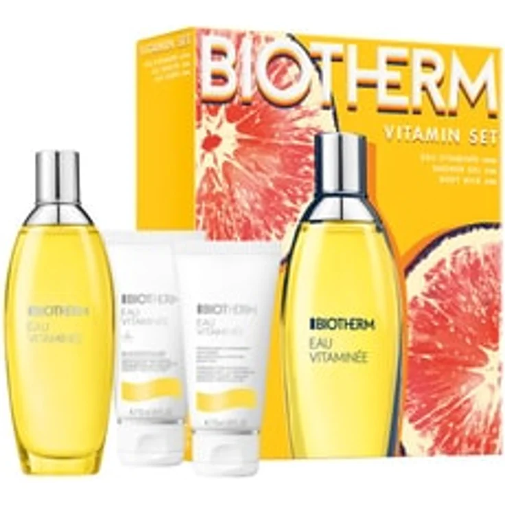 BIOTHERM Eau Vitaminée 100 ml Set, Damen-Duftset mit zitrischen Essenzen, inkl. Duschgel 50 ml und Bodymilk 50 ml