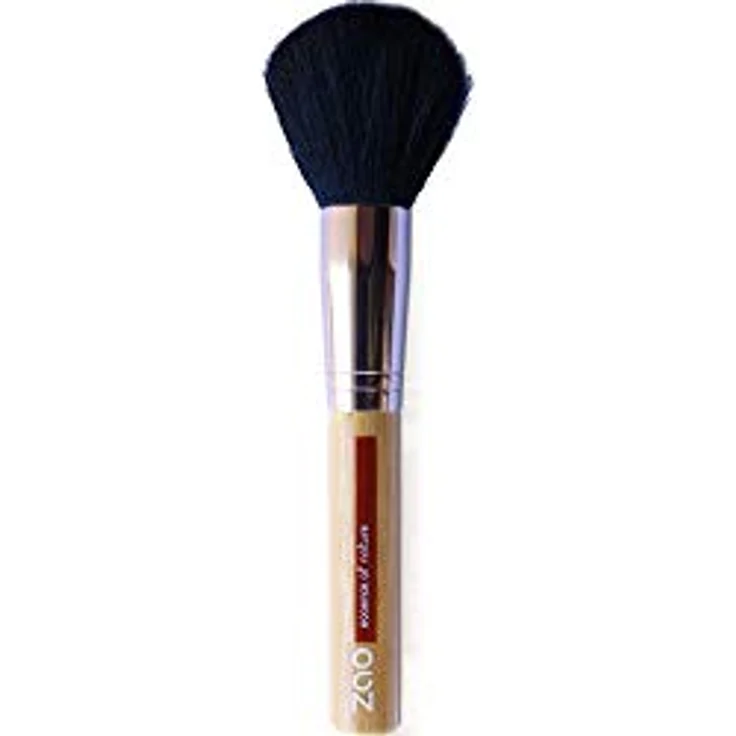 Zao Bamboo Face Powder Brush, veganer Puderpinsel mit weichen Haaren für einen natürlichen Look, brauner Griff – Bild 2