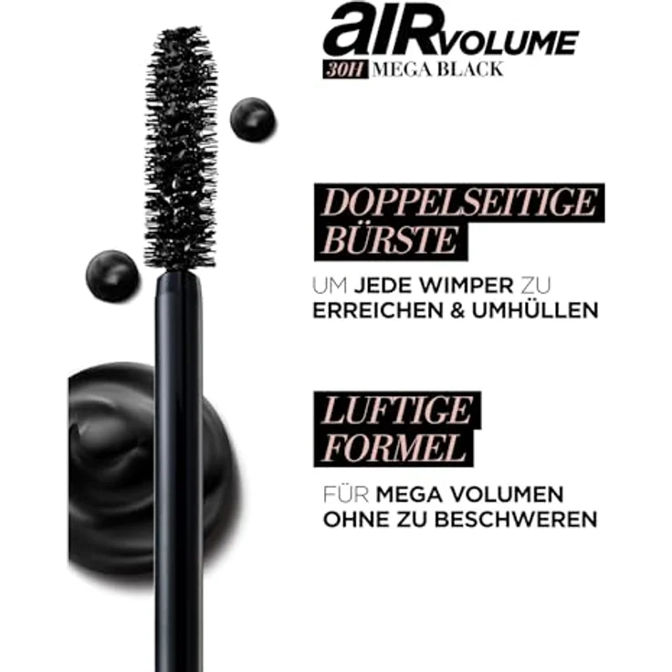 L'Oréal Air Volume 30H Mega Black Mascara 9.4 ml Nr. 0 - schwarz – Bild 4