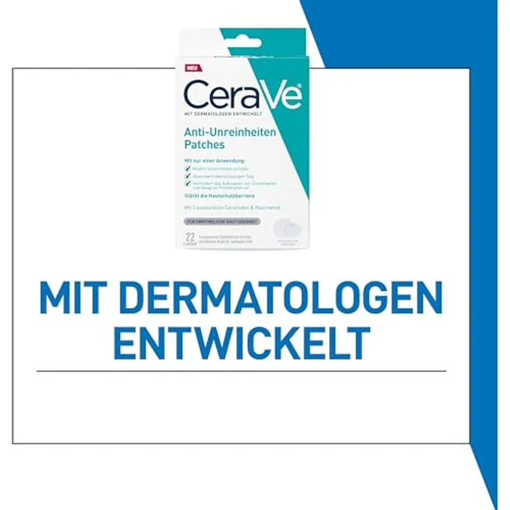 CeraVe Anti-Unreinheiten Patches, transparente Hydrokolloid-Pickel-Pflaster mit Niacinamid für unreine und zu Akne neigende Haut – Bild 4