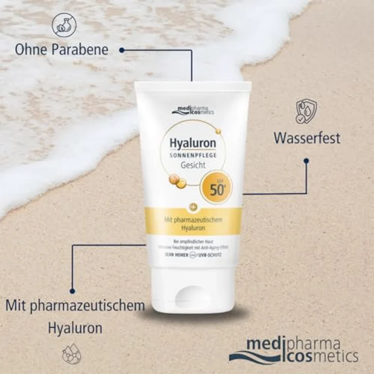 medipharma cosmetics Hyaluron Sonnenpflege Gesicht SPF 50+ Sonnencreme 50 ml – Bild 5