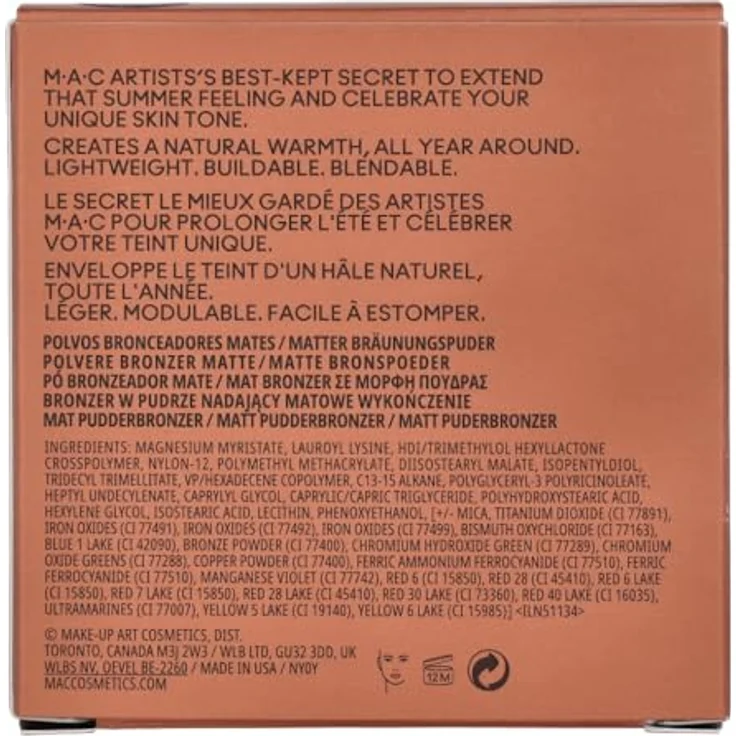 MAC Cosmetics Skinfinish Sunstruck Matte Bronzer, Bräunungspuder mit Matt-Effekt, Farbton Matte Light Golden, 8 g – Bild 4