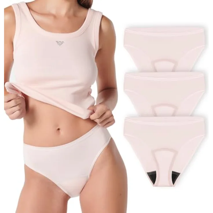 Siegmund Care 3x Damen Slip rosa | Waschbare und wiederverwendbare Hygieneunterwäsche mit bis zu 60ml Saugfähigkeit | Größe XS | bei Blasenschwäche, Beckenbodenschwäche und Tröpfchenverlust