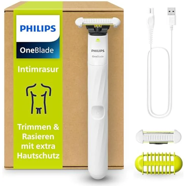 Philips OneBlade Intimrasierer, Elektrischer Intimtrimmer für Männer, weiß – Bild 2