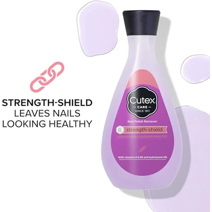 Cutex Strength-Shield Nagellackentferner, schnell wirkende Formel mit Vitamin E und B5, hydrolisierter Milch, 150ml – Bild 3