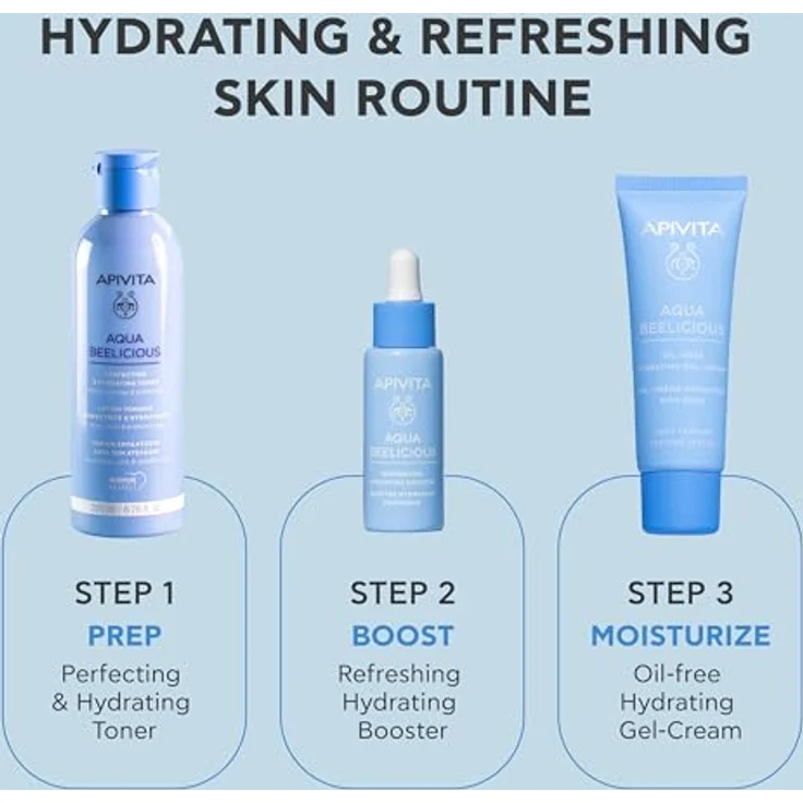 Apivita Aqua Beelicious Hydrating Toner, Tonisierendes Gesichtswasser mit feuchtigkeitsspendender Wirkung, 200 ml – Bild 6