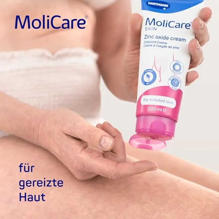 MoliCare Skin Zinkoxidcreme reizlindernd + entzündungshemmende Wirkung 200 ml – Bild 4