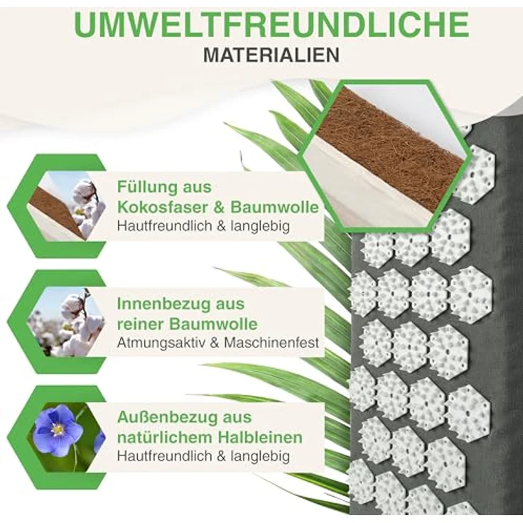 BACKLAxx® Akupressur Lendengurt, Massagegerät gegen Rückenschmerzen mit regulierbarer Intensität, Halbleinen und Kokosfaserfüllung – Bild 4