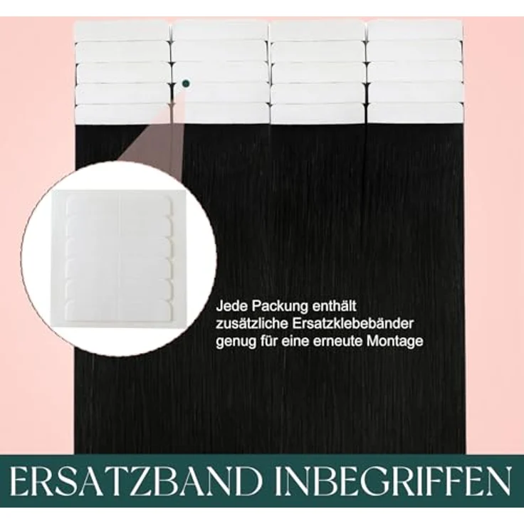 Easyouth Tape on Extensions, Echthaar Ombre Skin Weft, 20 Zoll, Dunkelbraun zu Hellbraun, 50g, wiederverwendbar, hitzebeständig – Bild 5