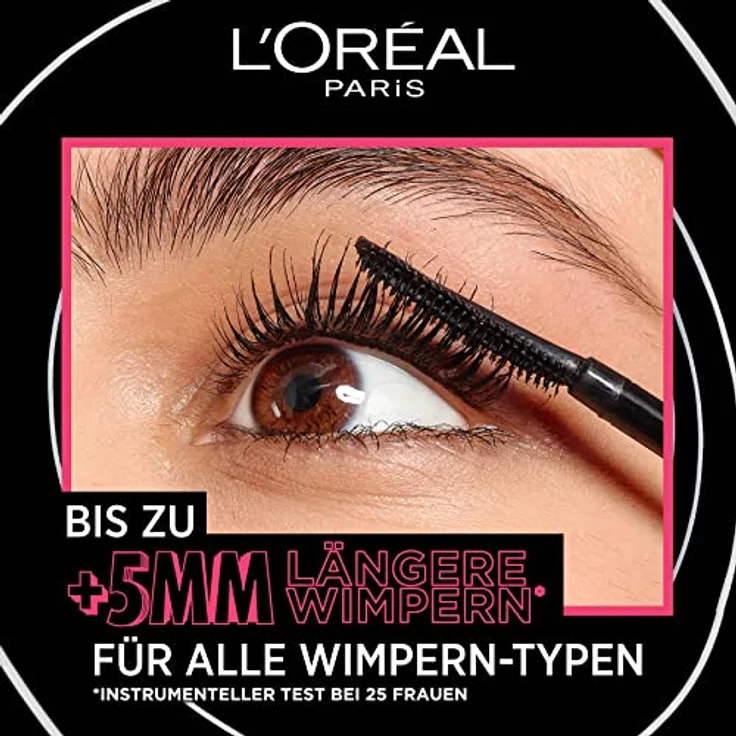 L'Oréal Paris Telescopic Lift Mascara, Wimperntusche mit Lifting-Effekt für verlängerte und geschwungene Wimpern, Black, 9 ml – Bild 2