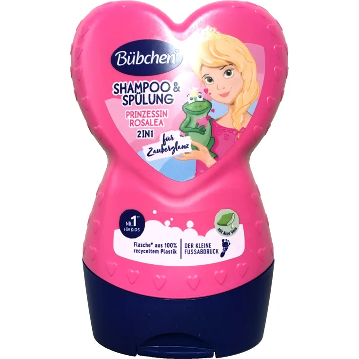 Bübchen 2in1 Princess Rosalea Shampoo und Spülung, 230 ml mit pflegenden Inhaltsstoffen für glänzendes Haar