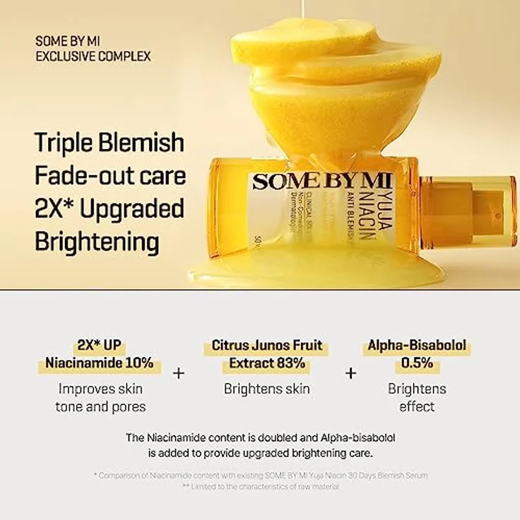 SOME BY MI Yuja Niacin Serum gegen Hautunreinheiten, 50 ml, hergestellt aus 10% Niacinamid und 83% Yuja-Essenz, fortschrittliches Serum zur Aufhellung der Haut und zur Behandlung von – Bild 4
