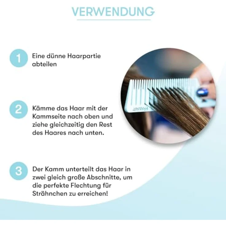 FRAMAR Pastell Strähnenkamm Set, 3-teilig in Pink, Lila & Blau, antistatisch, für einfache Strähnchenblondierung und -färbung – Bild 3
