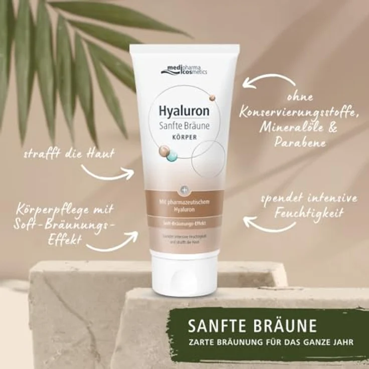 Dr. Theiss Naturwaren HYALURON SANFTE Bräune Körperpflege Creme Selbstbräuner 200 ml – Bild 3