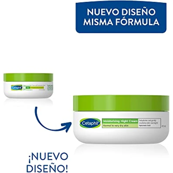 Cetaphil Crema Hidratante Noche Facial, 48 Ml - Para pieles normales y secas, con Ácido Hialurónico y extracto de oliva – Bild 3