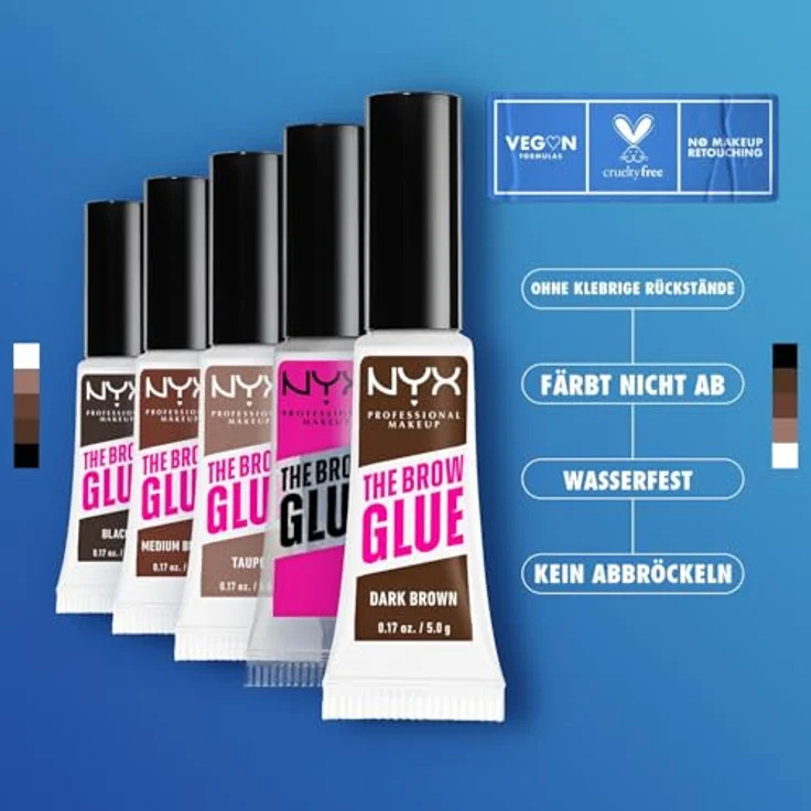 NYX PROFESSIONAL MAKEUP Augenbrauengel Brow Glue, Instant Styler, Lifting-Effekt, für lamierte Augenbrauen, Taupe – Bild 4
