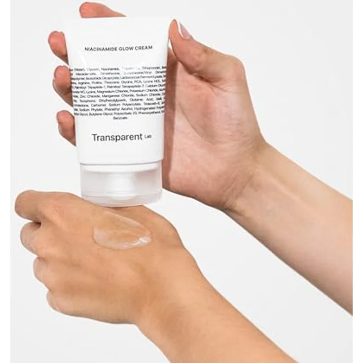 Transparent Lab Niacinamide Glow Cream 50 ml, Gelcreme mit 5% Niacinamid zur Aufhellung und Verbesserung des Hauttons, feuchtigkeitsspendend – Bild 3