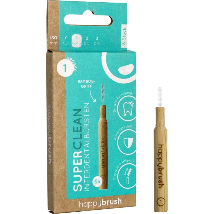 happybrush SuperClean Interdentalbürsten ISO 1 Zahnbürste 6 Stk