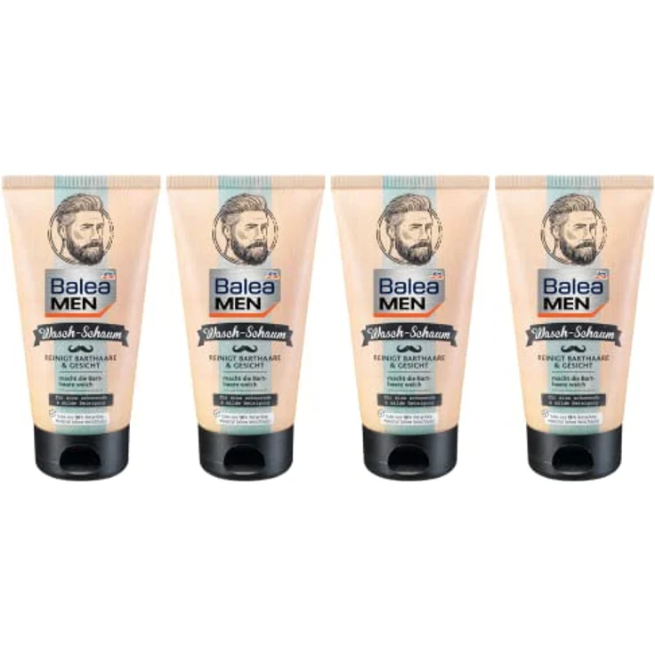 Balea MEN Bart-Waschschaum für Barthaare & Gesicht, 4er-Pack (4 x 150 ml) – Bild 1