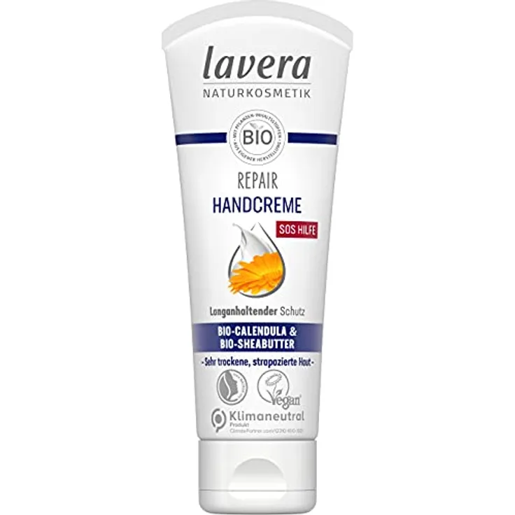 lavera Repair Handcreme - Bio Calendula & Bio Sheabutter - SOS Hilfe für beanspruchte Hände - lindert sofort Spannungsgefühle - langanhaltender Schutz - Naturkosmetik - vegan - Bio (1 x 75 ml)