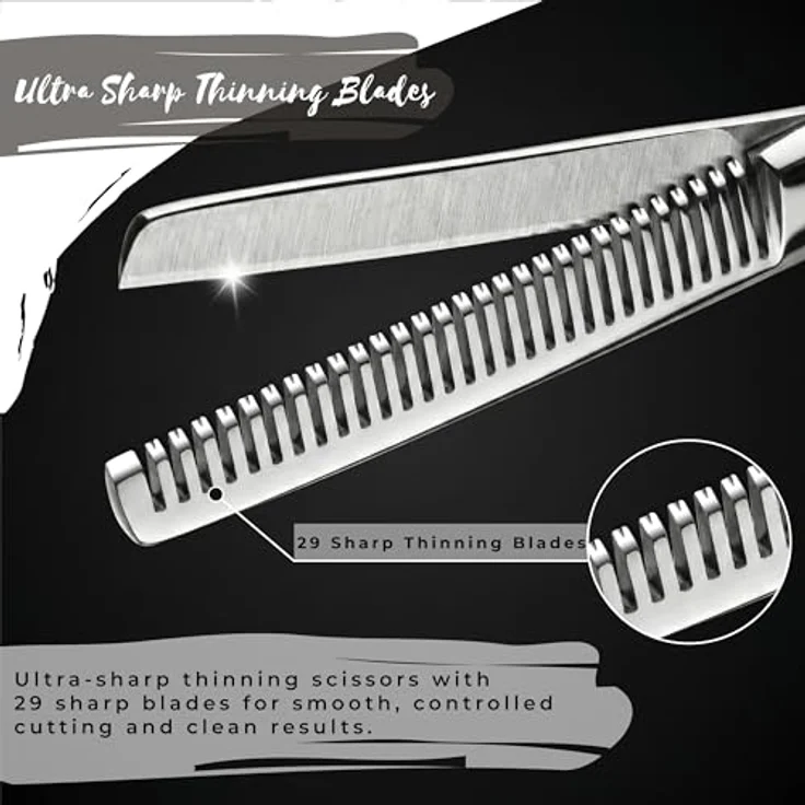 OCBA Friseurschere, 6 Zoll Edelstahl Haarschneideschere, Professionelle Friseurschere mit ergonomischem Design und extrem scharfen Klingen – Bild 3